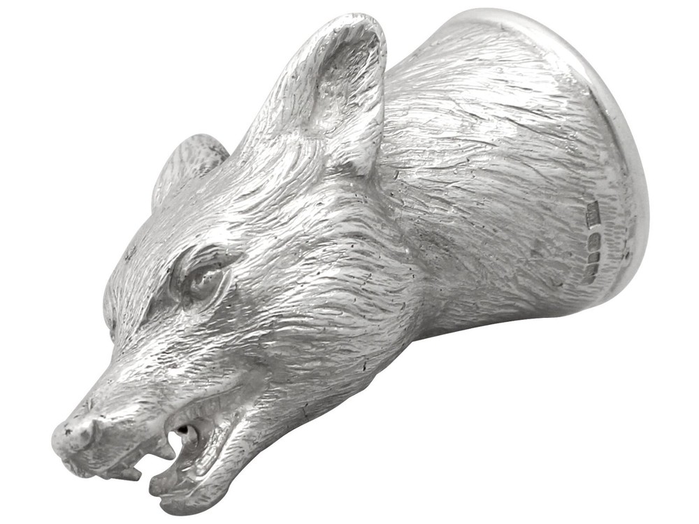 Sterling Silver Fox Head Stirrup Cup - Contemporary 2012