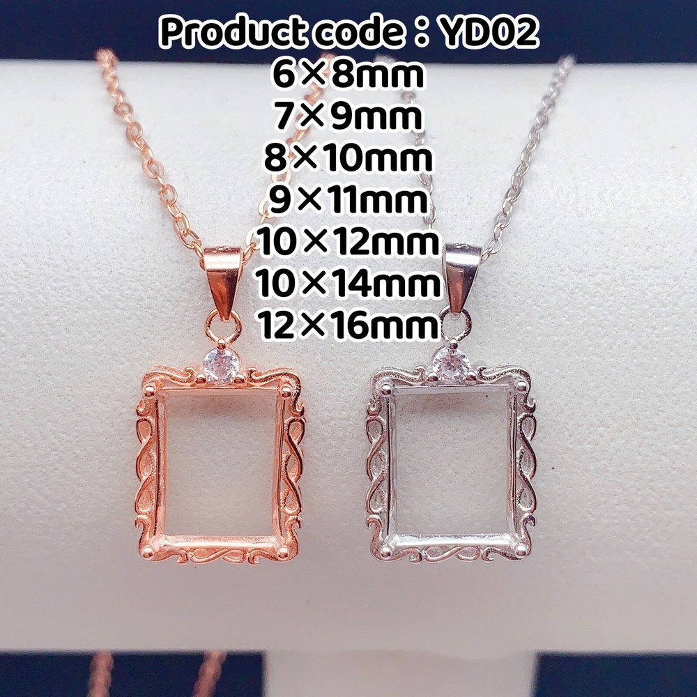 Silver 925 pendant empty setting, DIY blank setting YD02