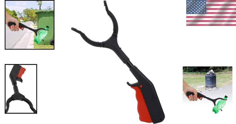 Denkerm Heavy-Duty Garbage Picker - Compact 12-Inch Multi-Purpose Tool