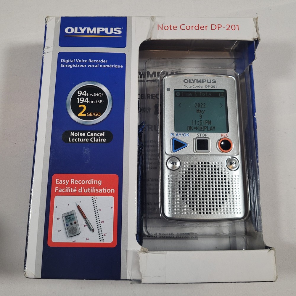 Olympus Note Corder DP-201 Digital Handheld Voice Recorder Noise Cancel WORKS