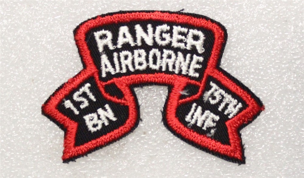 Army Patch: 1st Bn, Ranger Airborne, 75th Inf - scroll, stubby version on twill