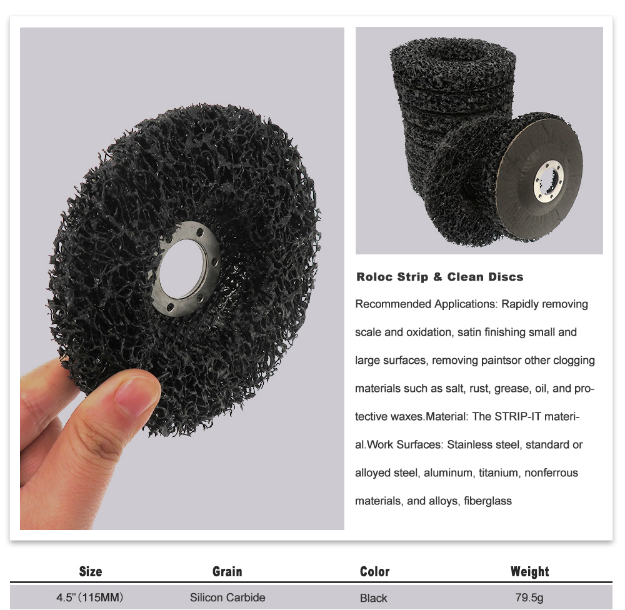4.5"x7/8 BLACK Paint Rust Easy Strip Clean Grinding Discs