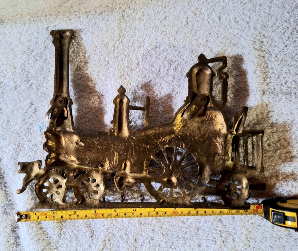 Heavy Brass Train Engine Key Rack