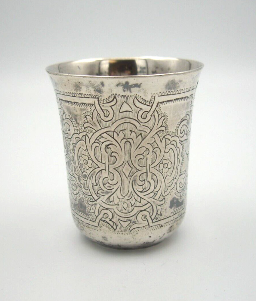VIKTOR VASILYEVICH 1868 VODKA CUP/KIDDUSH CUP SILVER .875 2 1/2" TALL