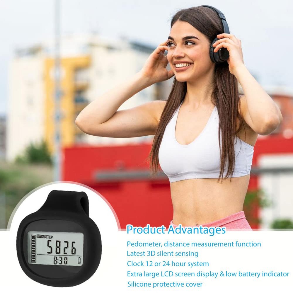 3D Pedometer For Walking LCD Display Odometer Pedometer Step Counter For Miles