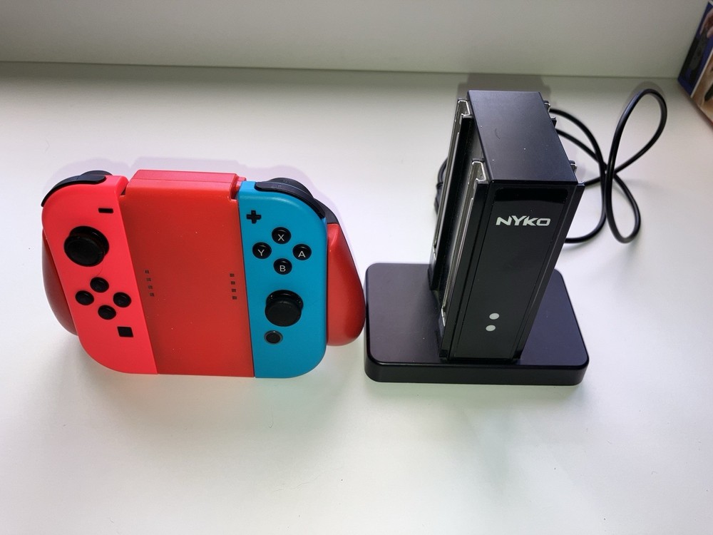 Nintendo & Nyko Switch Joy-Con Grips, Charging Dock, USB Cable Bundle