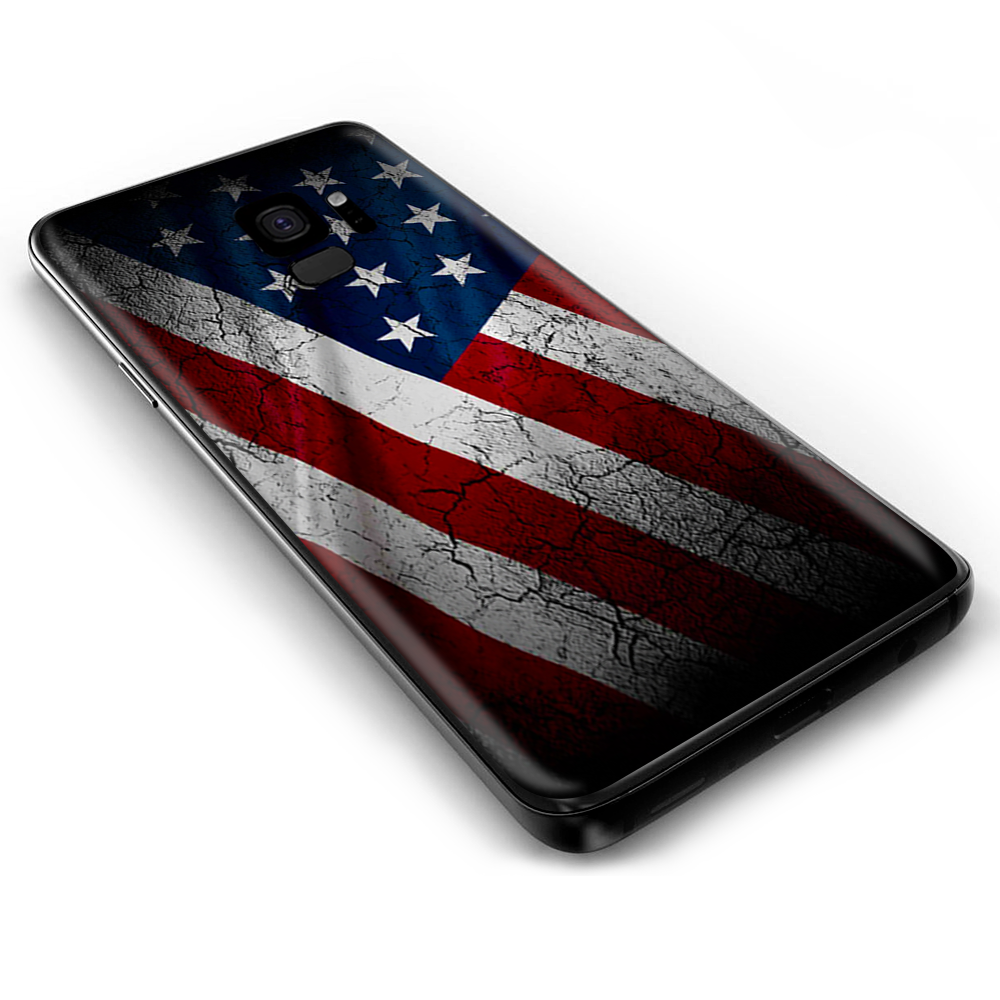 Samsung Galaxy S9 Skins Wrap - American Flag distressed wave
