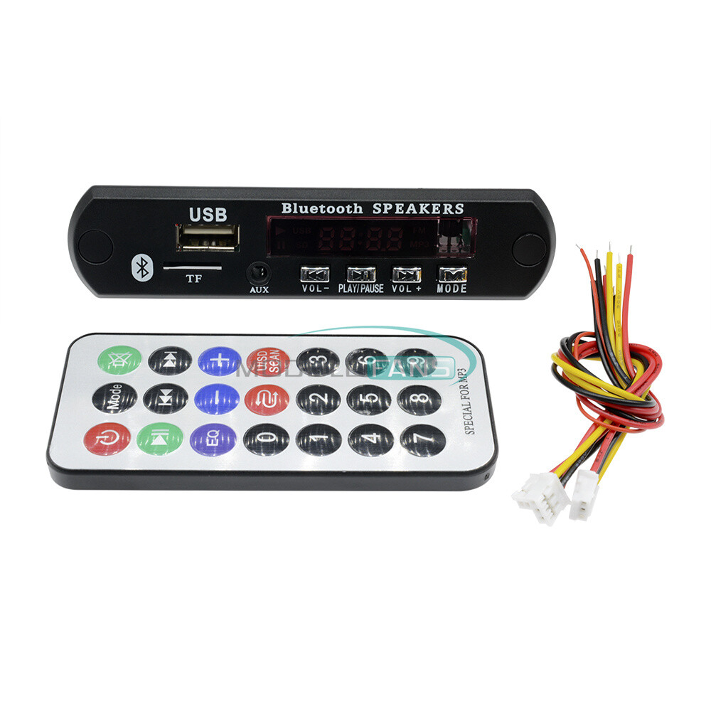 Car Bluetooth MP3 WMA Decoder Board With Remote Control AUX TF USB FM Radio