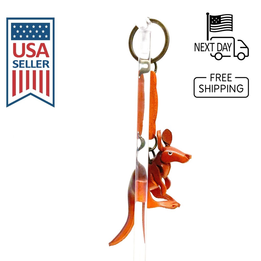 Kangaroo Handmade Leather Keyring