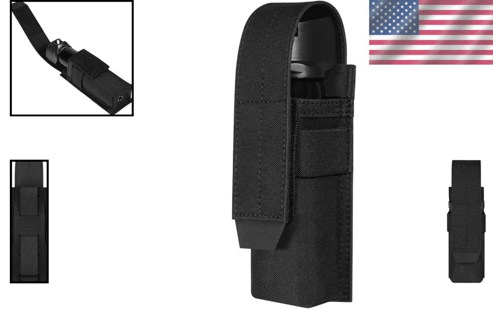 Multi-Size Adjustable Flashlight Holster with MOLLE & Belt Loop - Tactical Carry