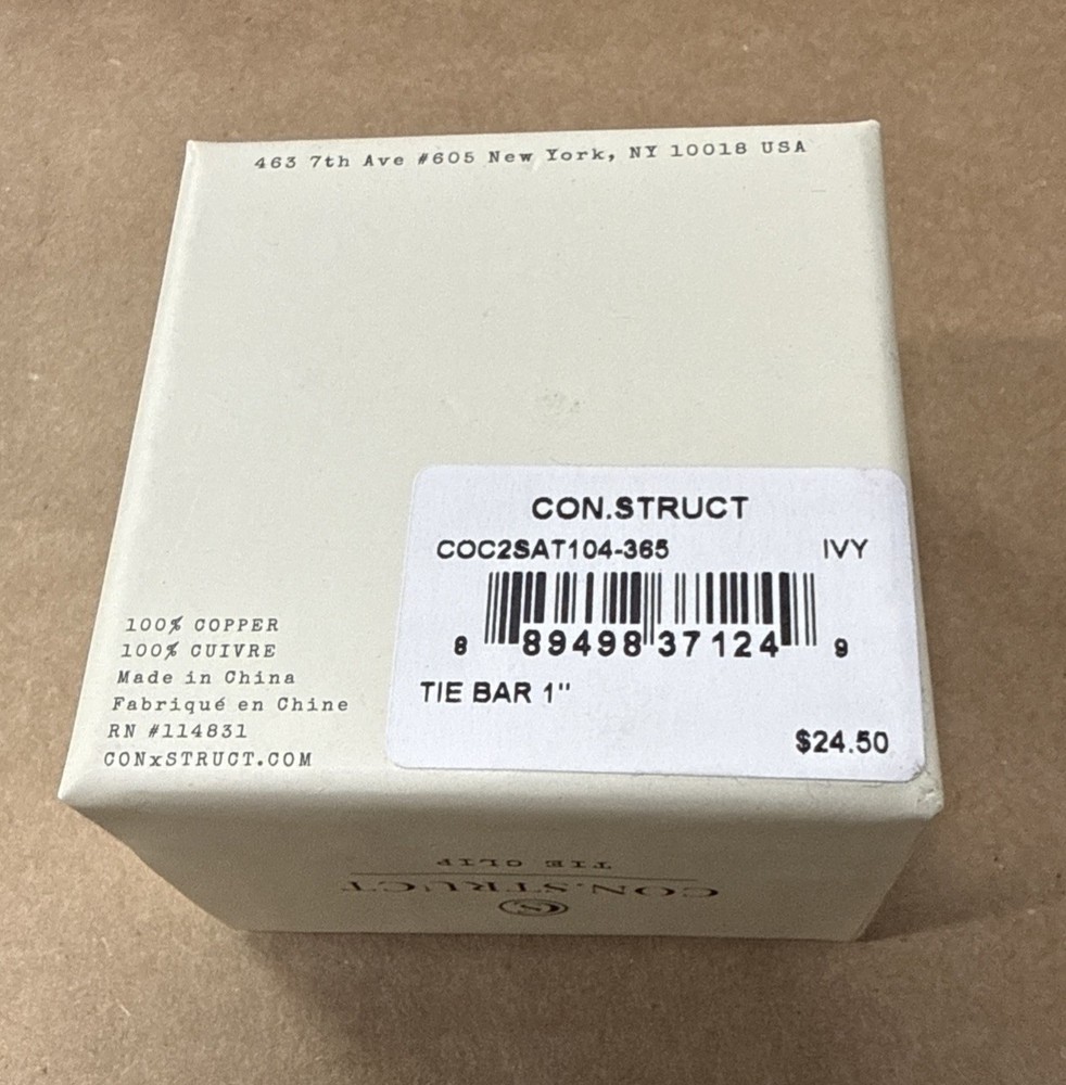 Construct Men's Solid Ivy Quartz 1" Tie Bar (Ivy Green)