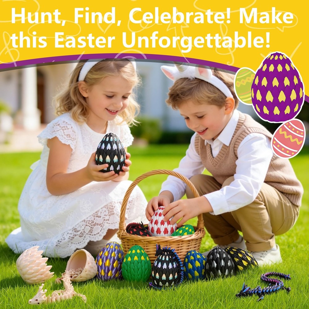 3D Printed Dragon Eggs Easter Basket Stuffers,Easter Dragons Egg Hunt Su
