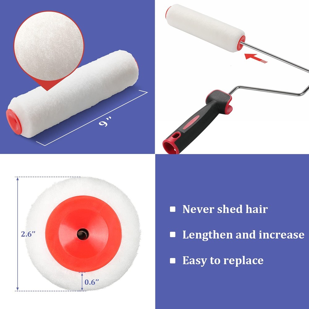 FLY HAWK Paint Roller,4 FT Brush kit Multi-Function 4 Feet, White