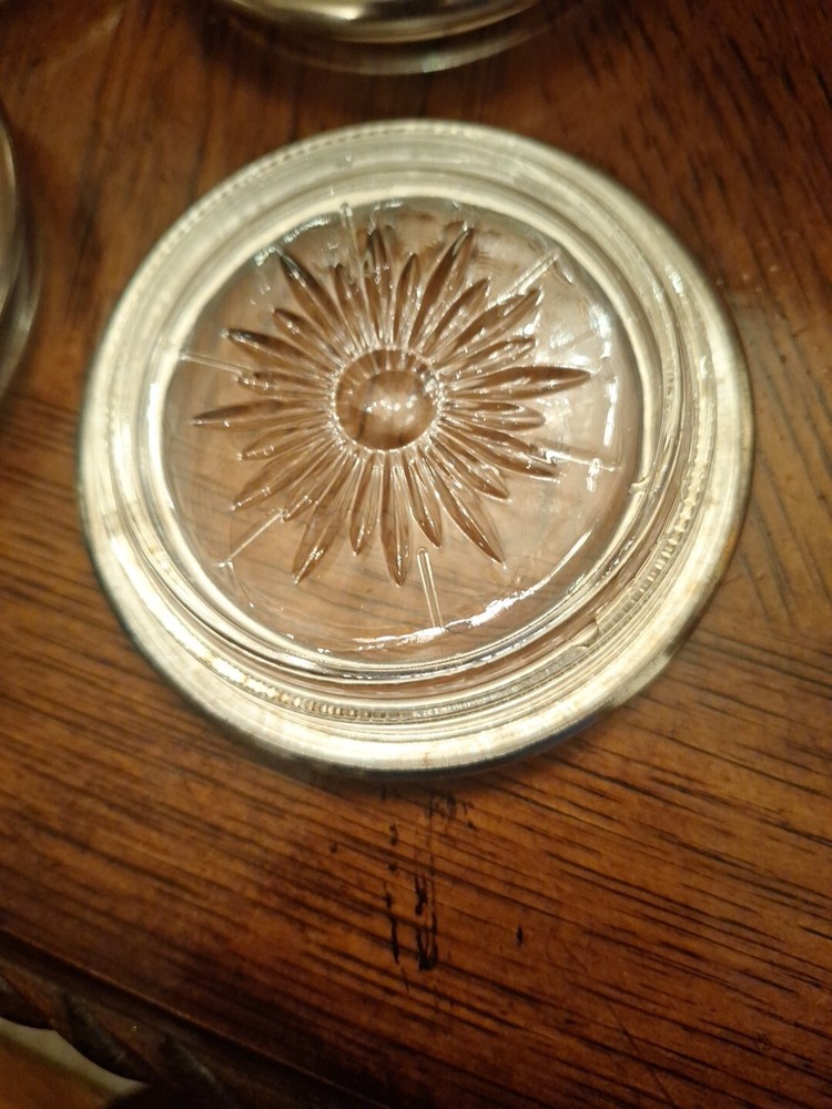 Leonard-Set of 4 Silverplate Italy Coasters