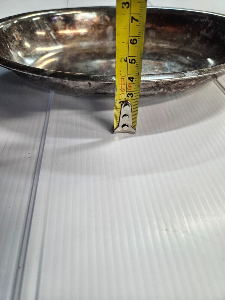 vintage Silver Plate Serving Tray Footed with Handles