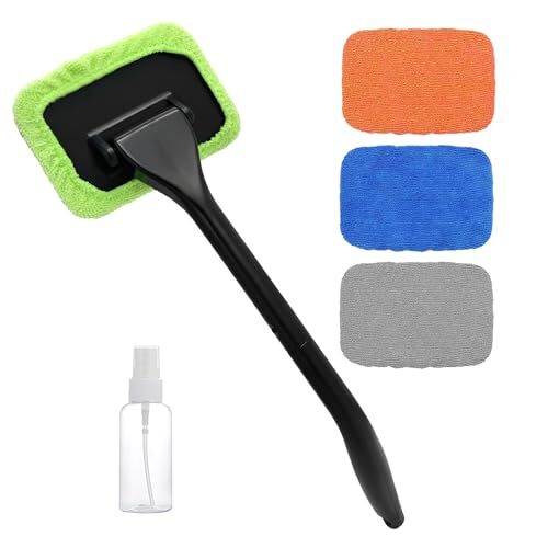 Car Windshield Cleaning Tool, Microfiber Window Cleaner with 4 Washable