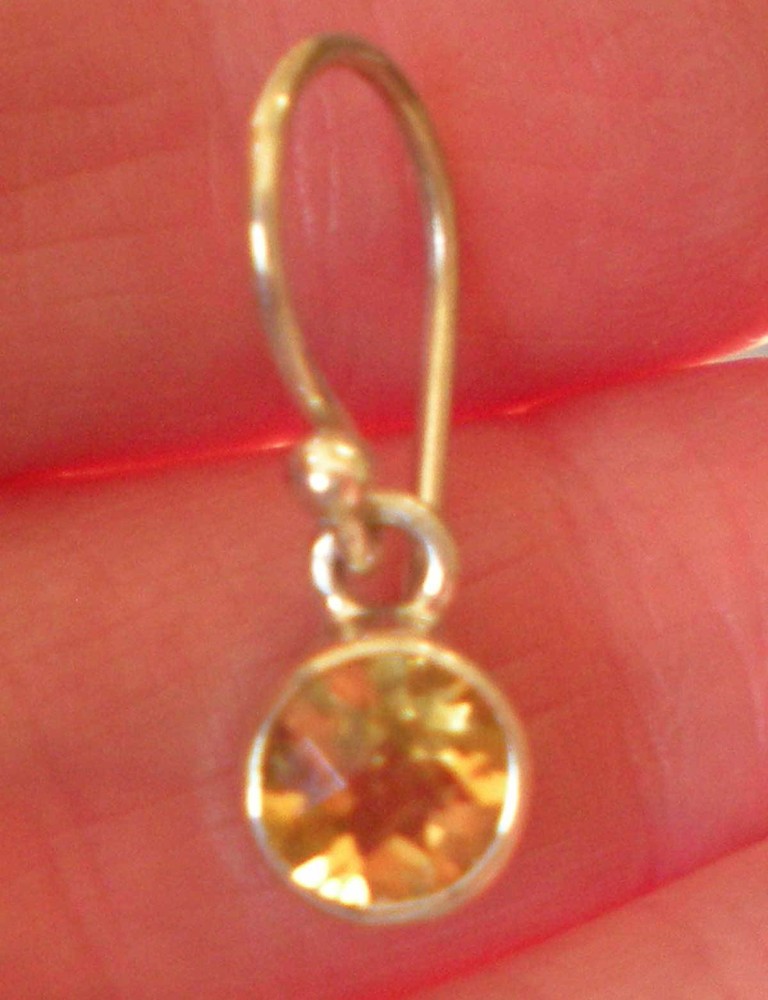 Citrine Earrings - Sterling Silver j919a