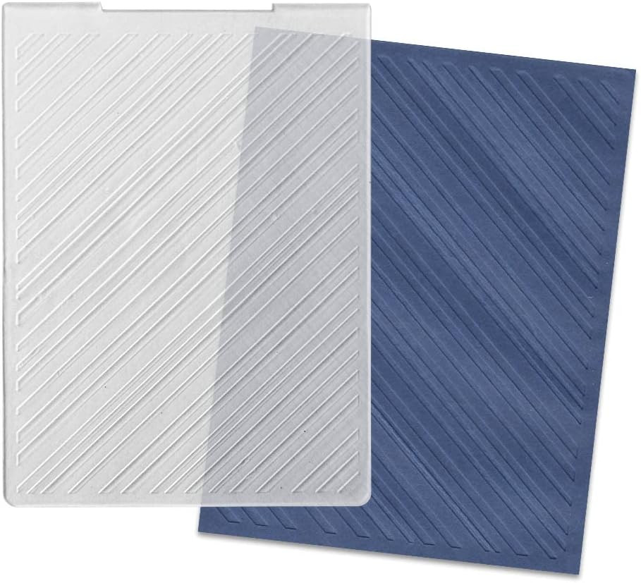 Diagonal Stripe Plastic Embossing Folders for Card Making, Stripe Background Emb