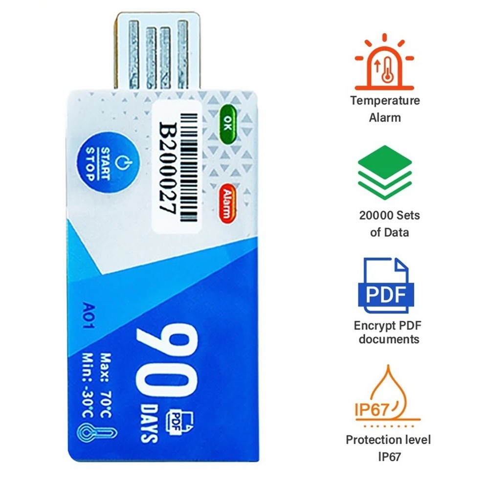 90 Days USB Interface Temperature Logger Data Logger for Warehouse Storage5675