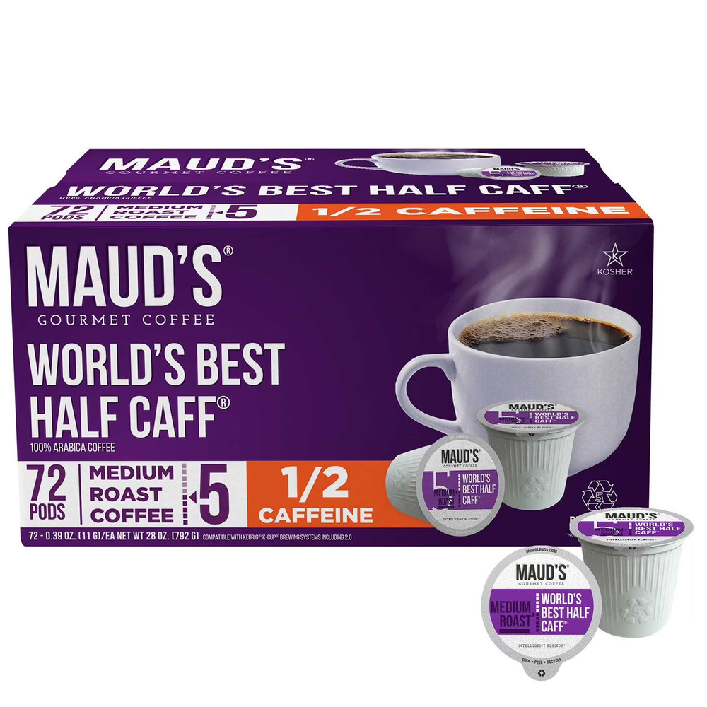 Maud's Half Caff Medium Roast Coffee Pods, 72 Ct.