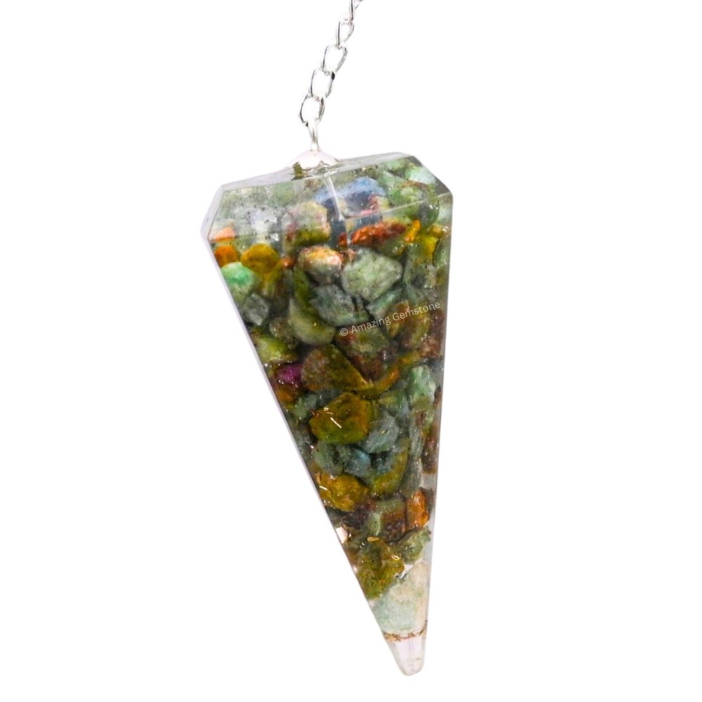 Ruby Zoisite Orgone Crystal Pendulums