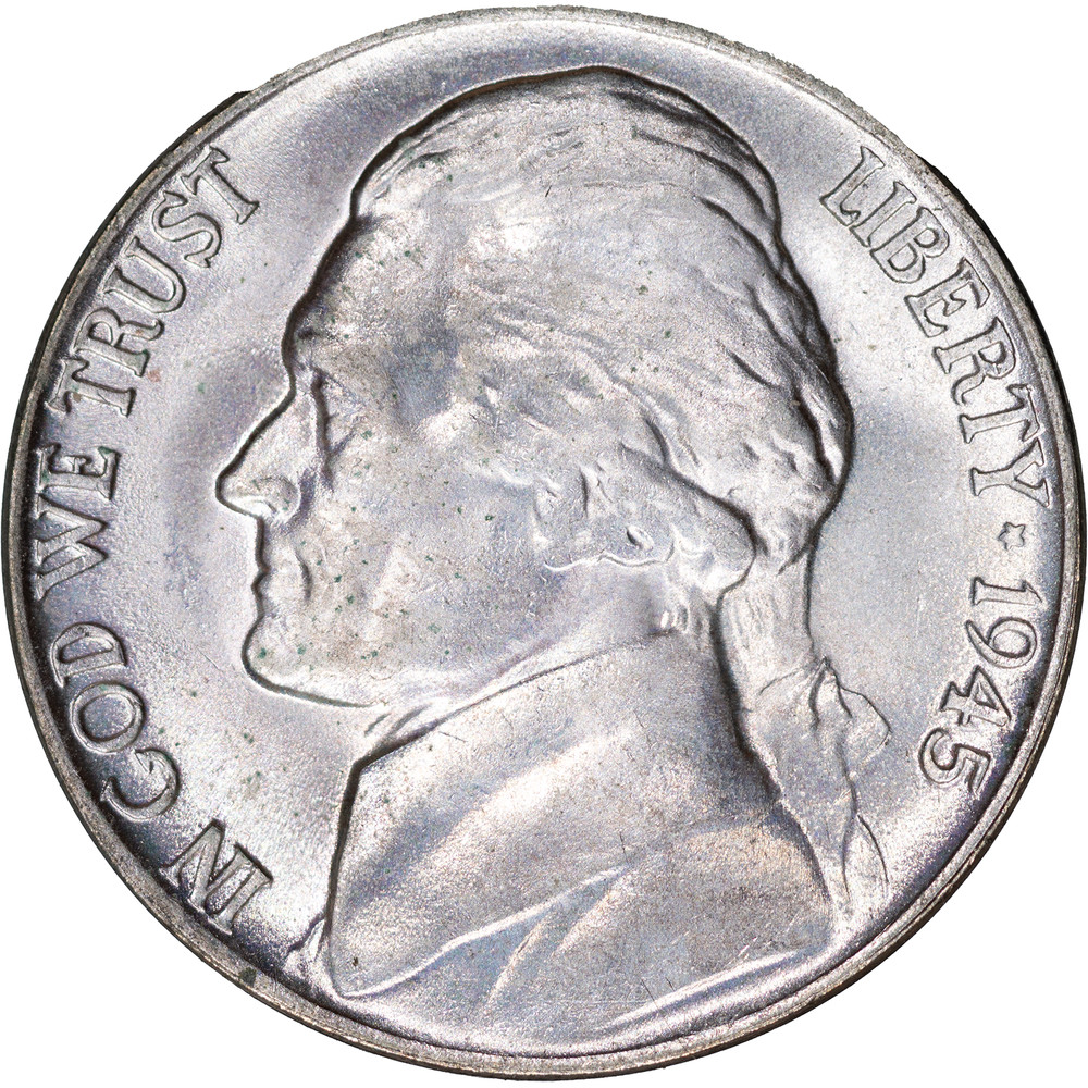 1945 5c Jefferson Silver Nickel ~ Uncirculated