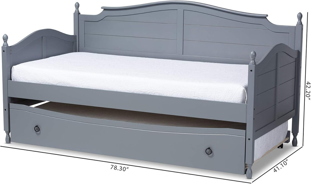 Stylish Grey Single Daybed for Comfortable Sleeping and Relaxing