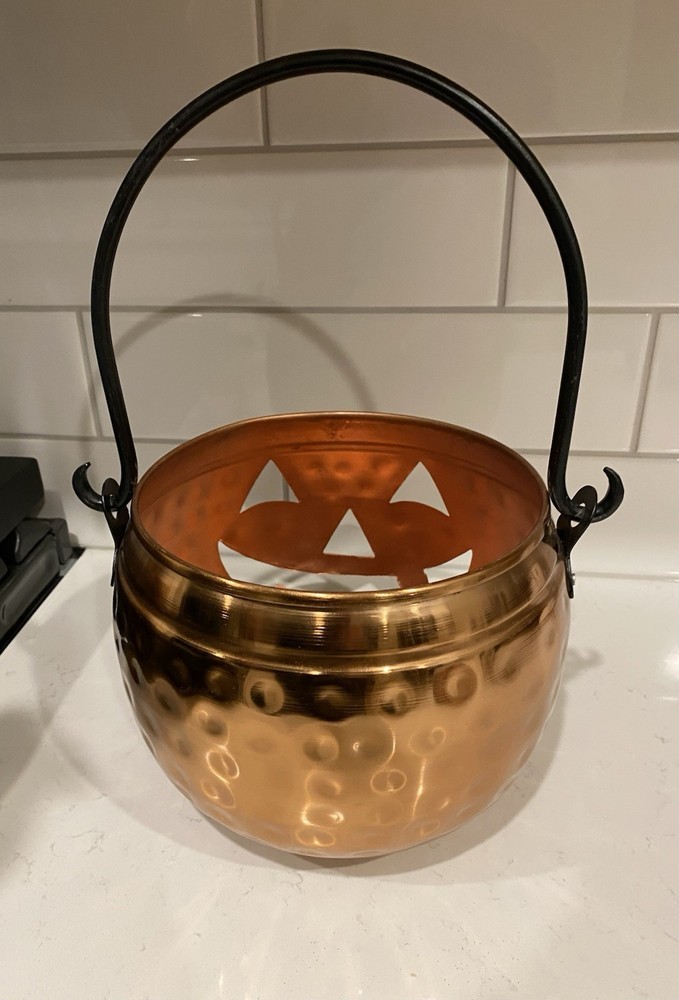 Hammered Copper Pumpkin Basket￼