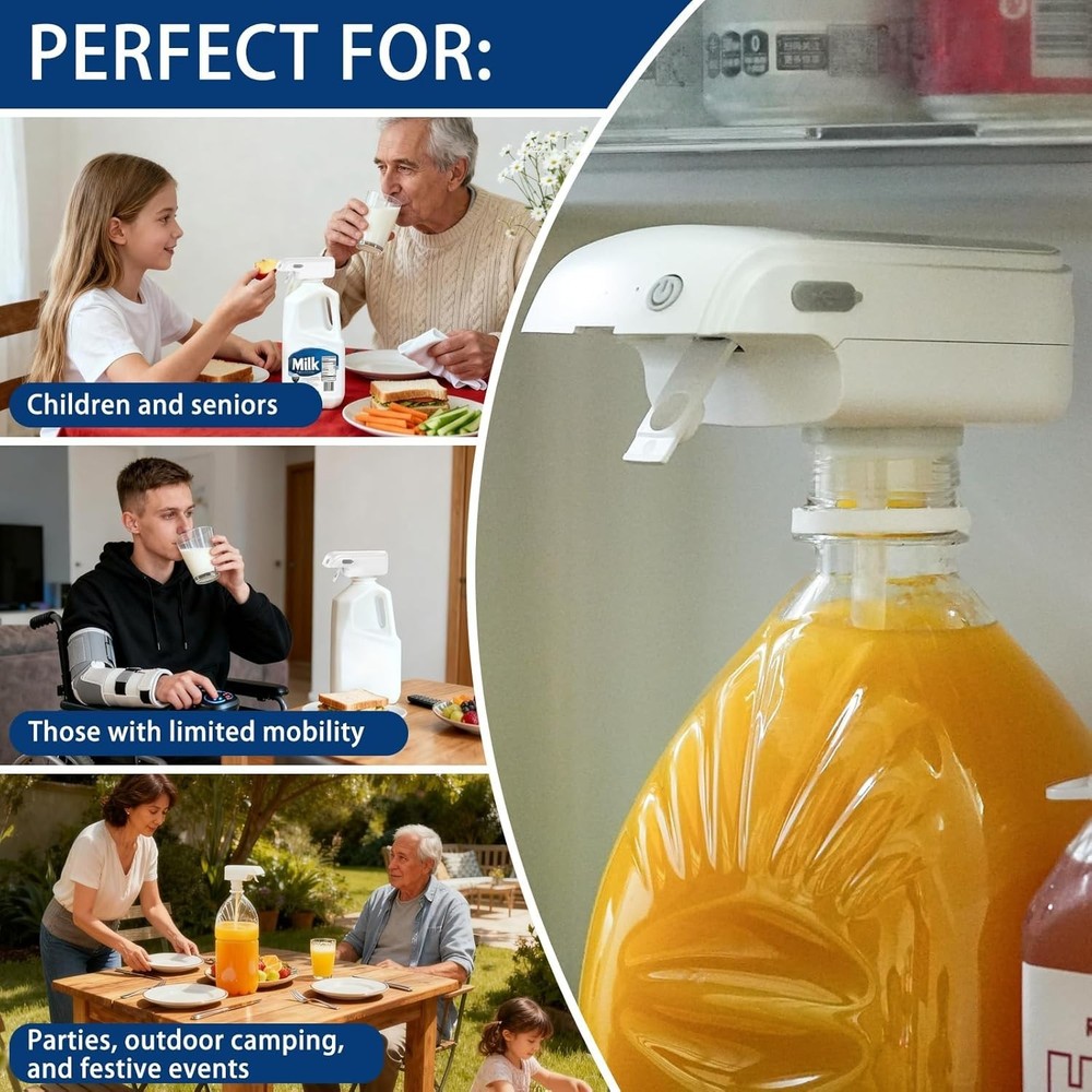 Automatic Milk & Juice Dispenser - Touchless USB Rechargeable Beverage Solution