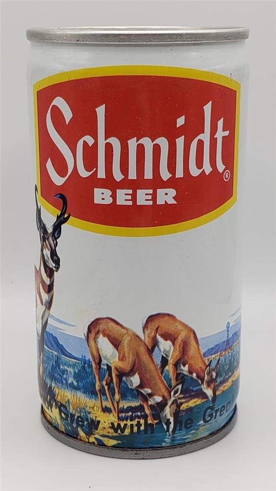 Vintage Beer Can Schmidt Beer Antelopes Windmill Scenic Scene Pull Tab Top Open