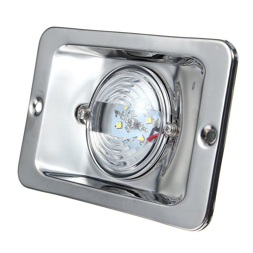 Pactrade Marine Boat LED Stern Light Rectangular SS 304 Splash Proof Flush Mount