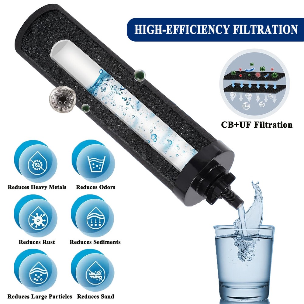 6Pk Black Water Filter Replacement,Compatible with Gravity Water Filter System