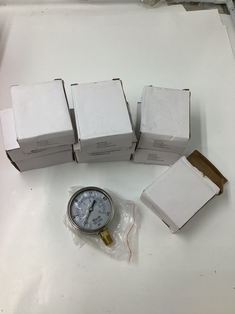 (QTY 9) Manometer Multiple Function 200 PSI Air Compressor 1/4" NPT Bottom Mount