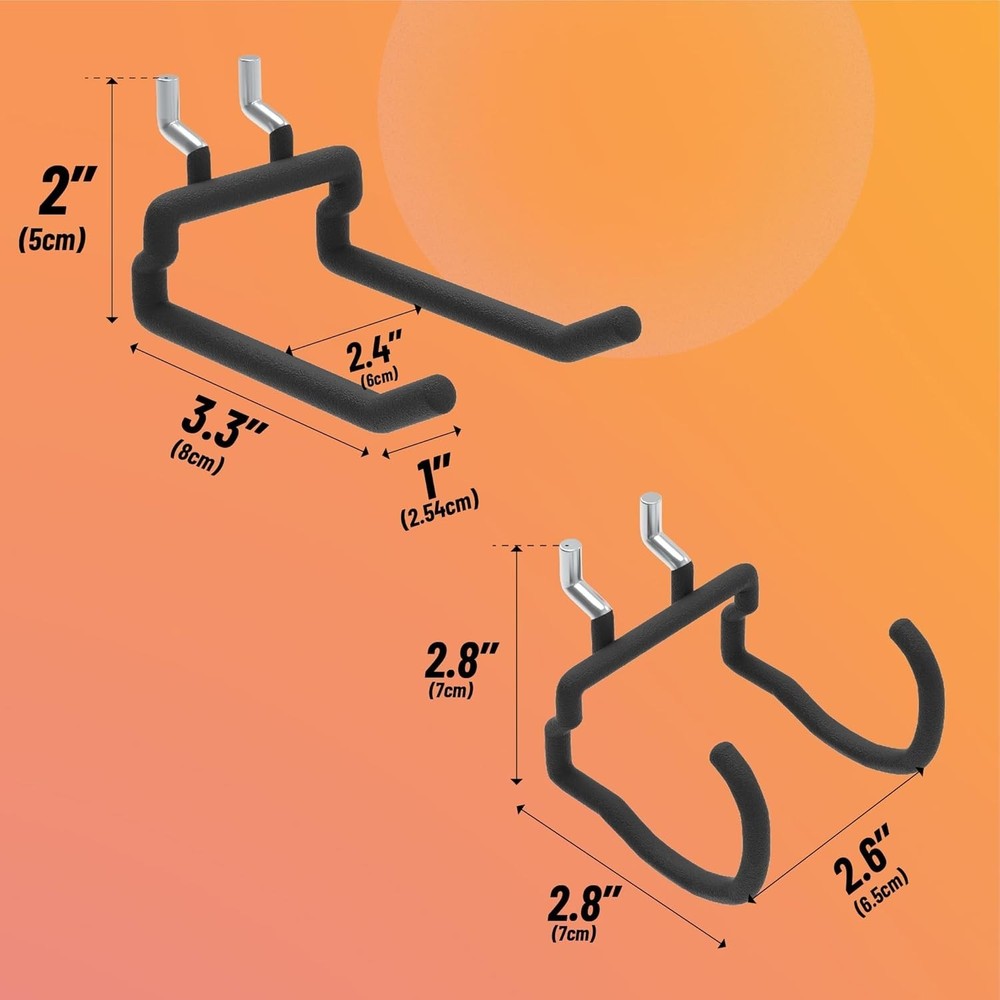 Pegboard Drill Holder, Peg Board Tool Utility Hooks, 4 or 8 Heavy Duty Pegboard