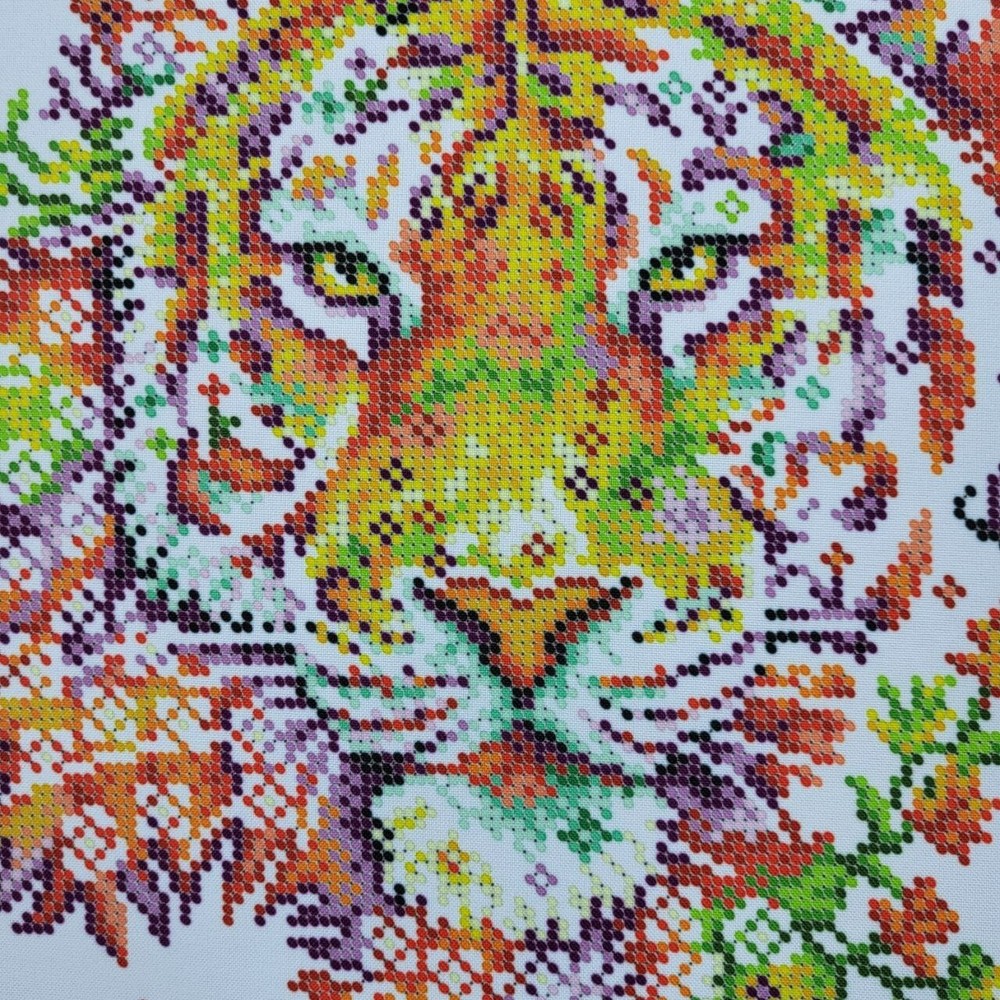 Bead Embroidery Kit Rainbow Tiger DIY Beaded Stitching Bead Needlework bs 3402
