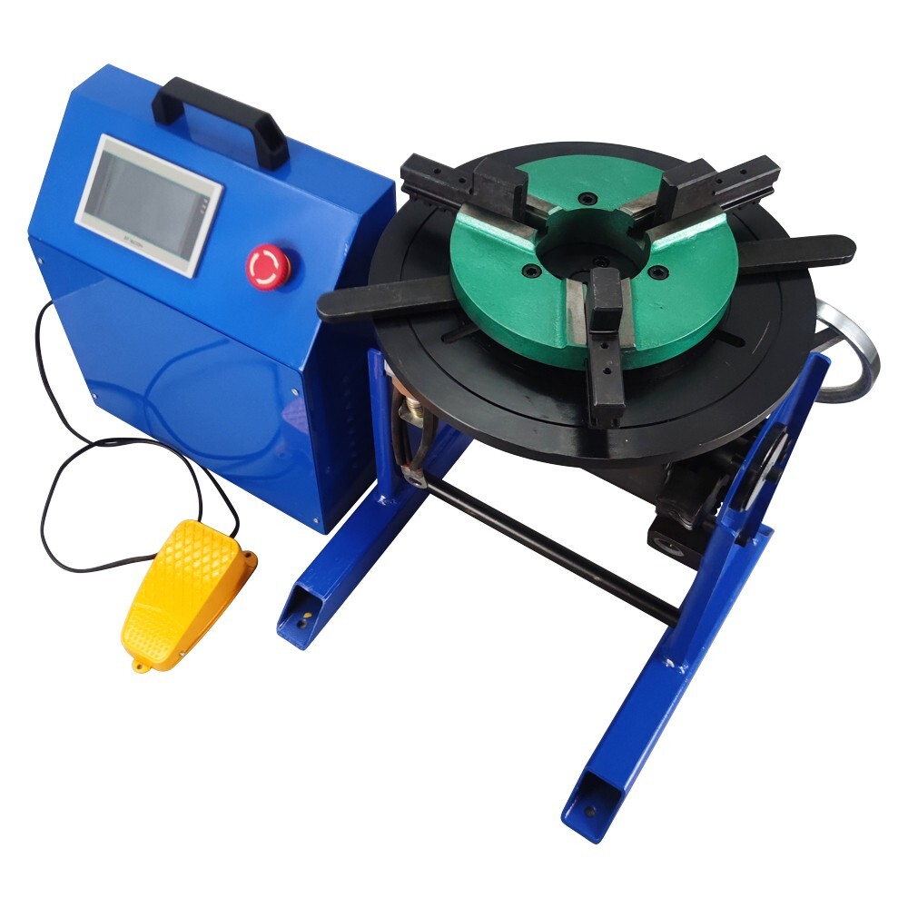 PLC Touch Screen Controller 110LB Welding Positioner Turntable with 200mm Chuck