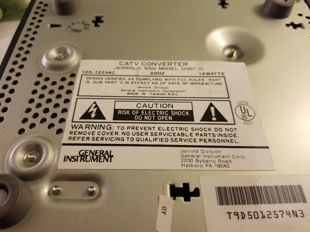 General Instruments Jerrold 559 Model DQN7-30, CATV Cable Converter Box