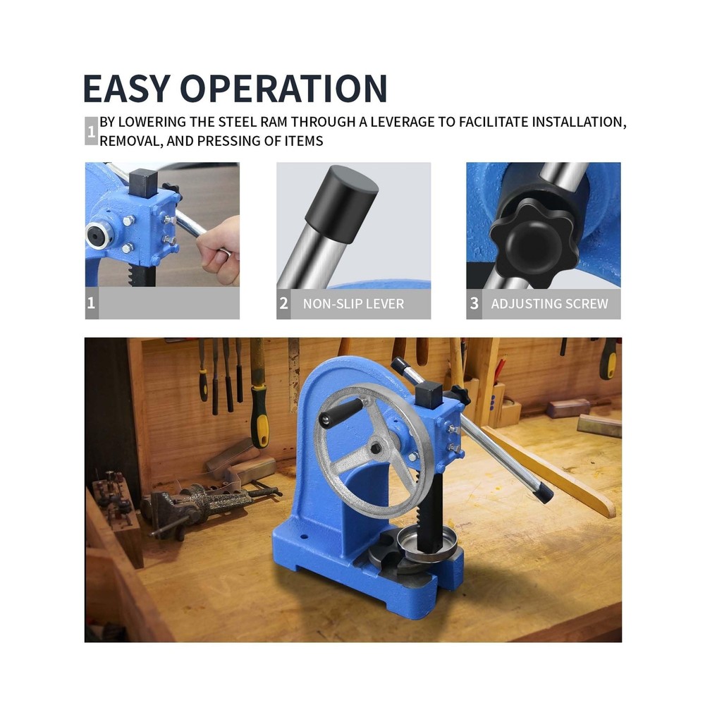 Arbor Press 1 Ton,Ratchet Leverage Arbor Press with Handwheel,Manual Desktop ...