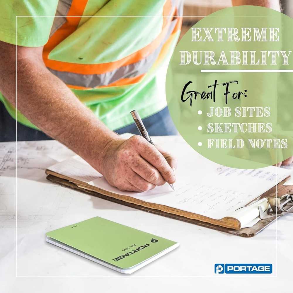 Small Graph Notebook- Notepad for Field Notes, Green Graph Small Sketch Book, Po