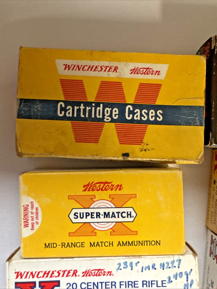 Vintage Winchester Ammo Boxes Empty -8 Boxes All Empty