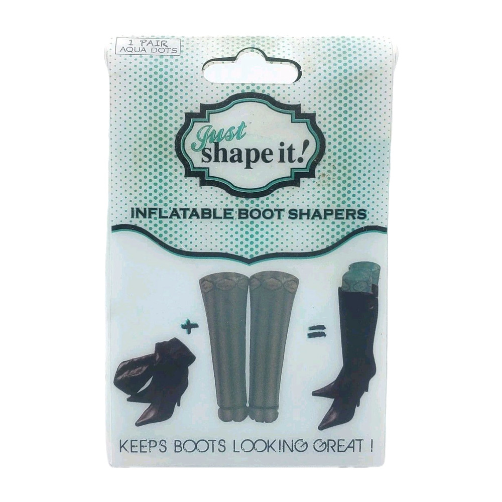 1 Pair ~ Just Shape it! Inflatable Boot Shapers - Aqua Dots Green