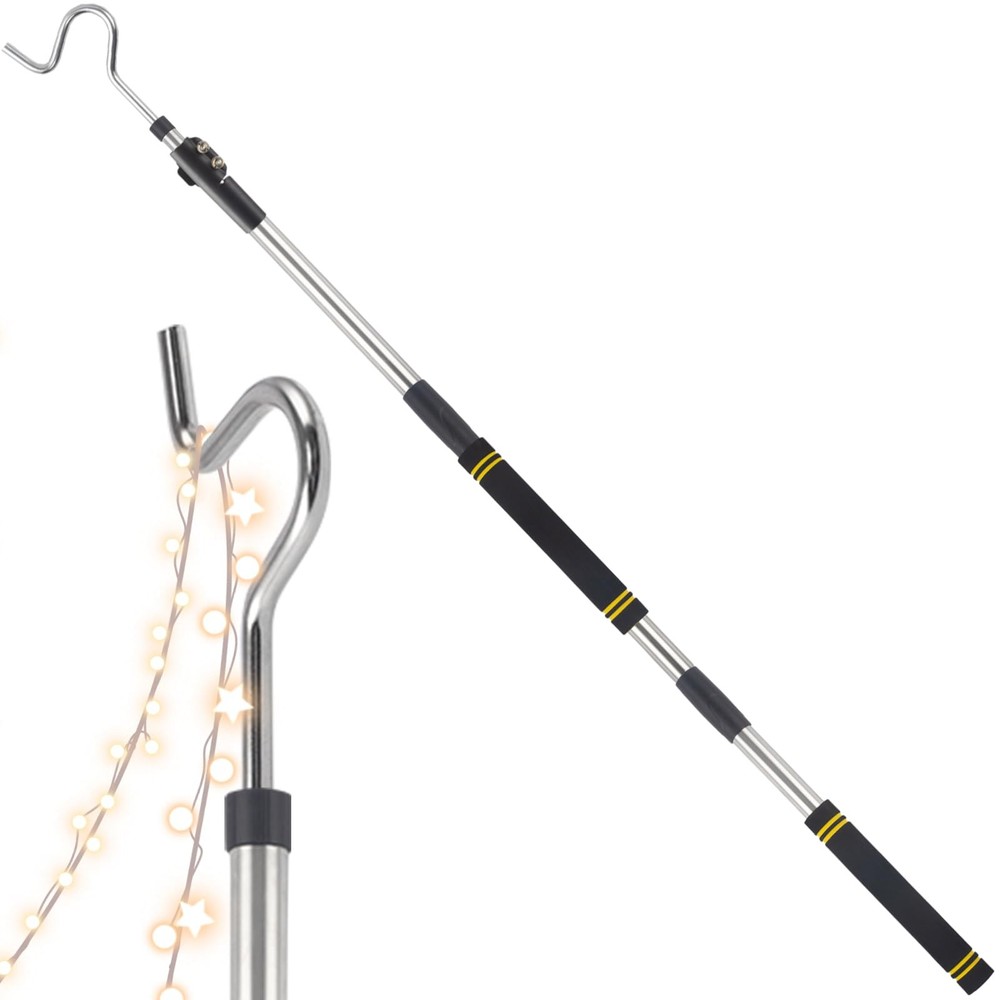 Clothes Hooks, 49"-91" Extendable Coat Hook Durable and Sturdy Telescopic Pol...