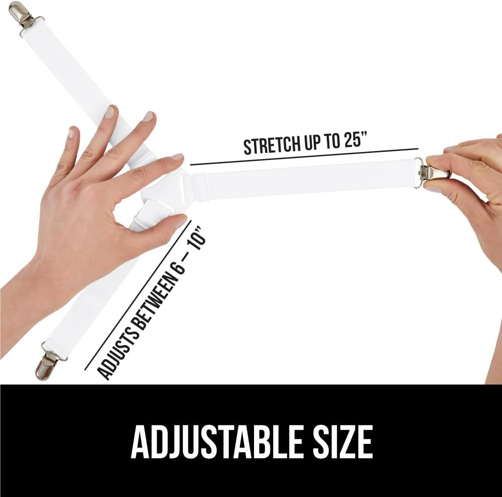 GORILLA GRIP Patent Pending Bed Sheet Holders, Adjustable Elastic Fasteners with