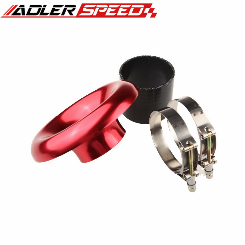 4" Universal Velocity Stack For Cold /Ram Engine Air Intake /Turbo Horn Red