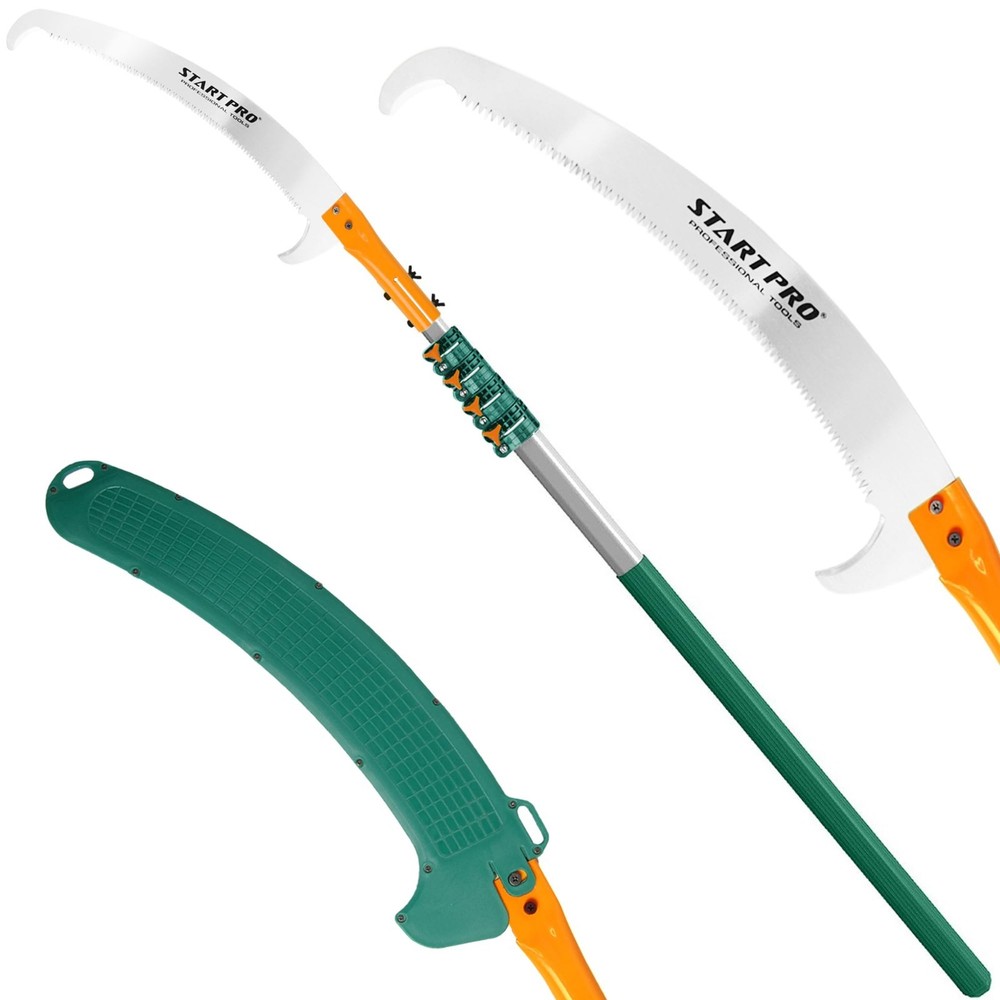 18ft Telescopic Tree Pruning Saw - Lightweight Extendable Pole Saw with Sharp Bl
