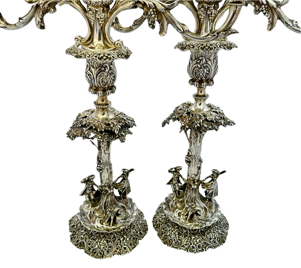 Antique GERMAN ROCOCO STERLING SILVER Candelabras | 3,488 grams
