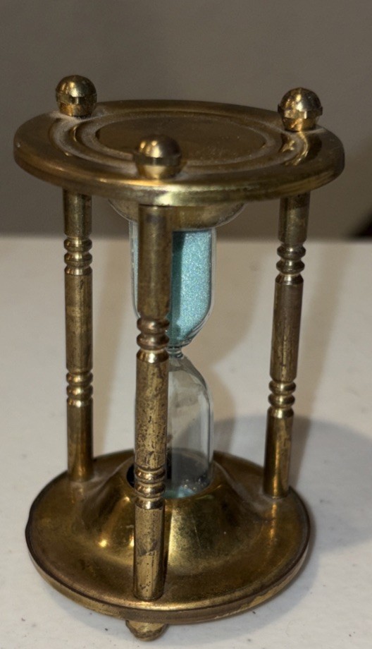 Vintage Solid Brass 3 inch Hourglass Neiman Marcus England