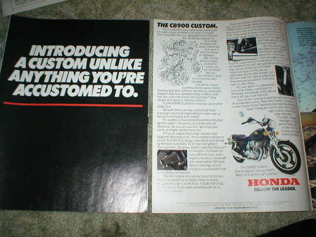 1980 HONDA CB900 Custom Cycle Ad 4 page Original