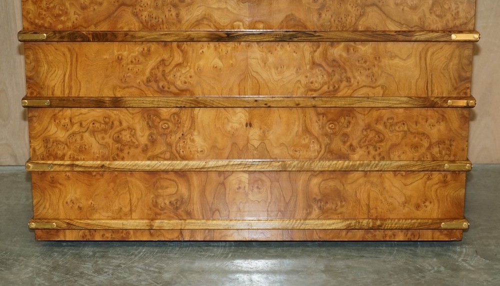 EXTRA LARGE BURR WALNUT SOLID CHEST TRUNK WITH HIDDEN BOTTOM STORAGE MUST SEE