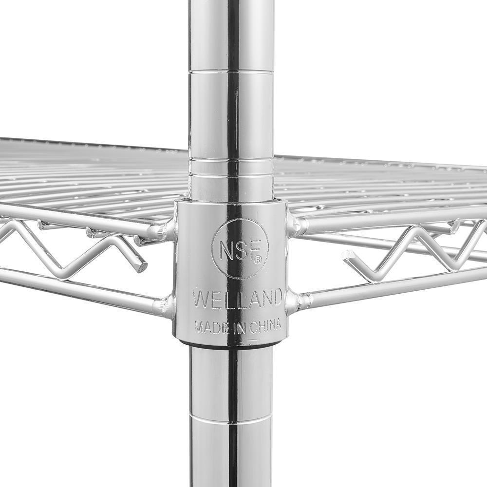 5 Tier Wire Rolling Shelving Unit on Wheels Adjustable Storage Rolling Wire Rack